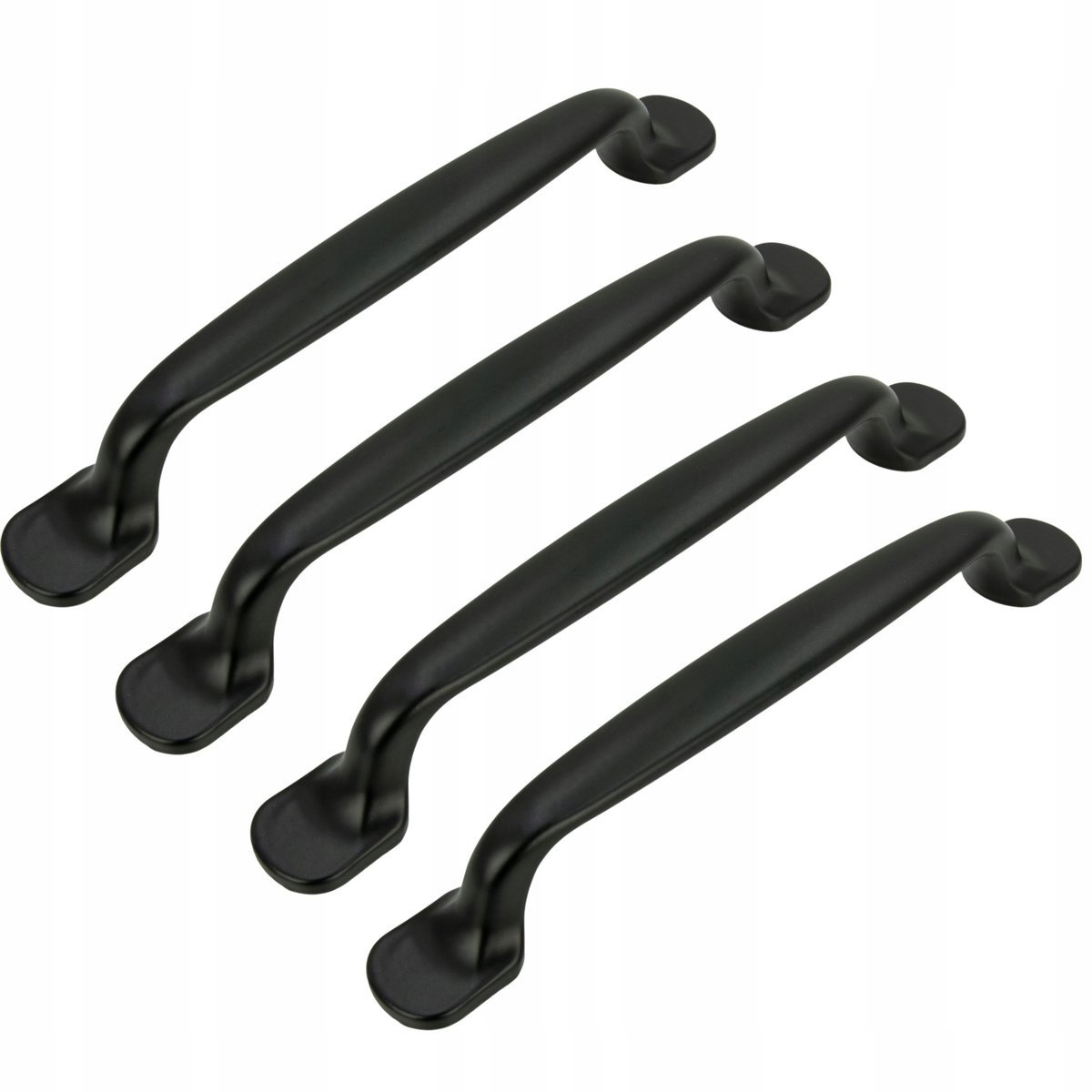 4 x Uchwyt meblowy czarny 128 mm metalowy uchwyt do szafki szuflady