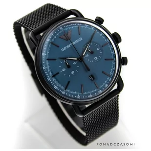 Zegarek Emporio Armani Aviator Chrono Mesh AR11201 - Zegarki męskie - miniaturka - grafika 2