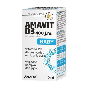 Amavit D3 Baby 400 j.m. krople 10 ml - Witaminy i minerały - miniaturka - grafika 1