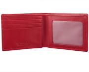 Portfele - Cienki portfel damski skórzany typu SLIM (Czerwony) - miniaturka - grafika 1