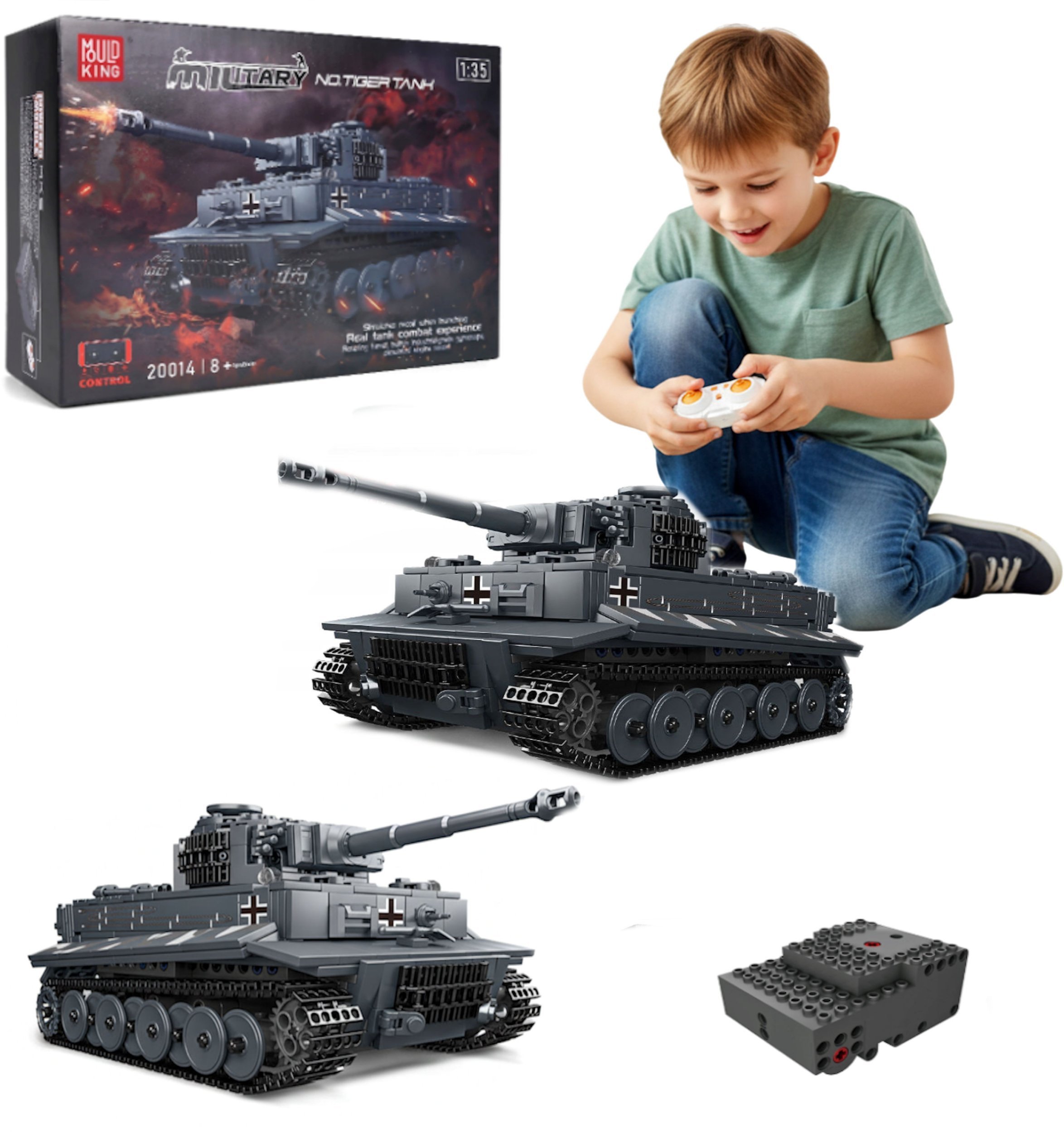 Coil klocki konstrukcyjne zestaw 850el elementów zdalnie sterowany czołg tiger