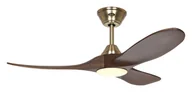 Wentylatory sufitowe - Energooszczędny wentylator sufitowy z oświetleniem LED i pilotem Eco Genuino-L mosiądz / orzech 122 cm - miniaturka - grafika 1