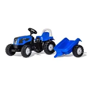 Jeździki dla dzieci - Rolly Toys Traktor Rolly Kid Landini, niebieski z przyczepką - miniaturka - grafika 1