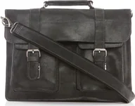 Teczki i aktówki - Belveder Teczka męska skórzana na ramię czarna BV45 - miniaturka - grafika 1