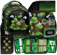 Plecaki szkolne i tornistry - 6w1 Plecak Minecraft Gra Szkolny Gaming Dla Chłopaków Do 1 Klasy Komplet - miniaturka - grafika 1