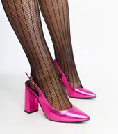 Półbuty damskie - Różowe czółenka z odkrytą piętą Wechsler-36 - miniaturka - grafika 1