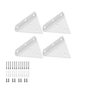 Zawiasy, okucia i inne akcesoria - Uchwyt trójkątny, 10 x 8 x 8 cm, uchwyt do półki wiszącej, uchwyt do półki ukrytej, 4 sztuki, biały - miniaturka - grafika 1
