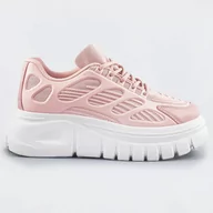Buty sportowe damskie - SPORTOWE BUTY DAMSKIE NA PLATFORMIE RÓŻOWE (S222) - marka niezdefiniowana - miniaturka - grafika 1