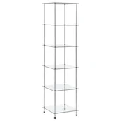 Regały - vidaXL 6-poziomowy regał, przezroczysty, 40x40x160 cm, szkło hartowane - miniaturka - grafika 1