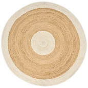 Dywany - Dywan okrągły z juty ø 140 cm beżowo-biały YAYALAR - miniaturka - grafika 1