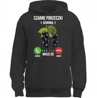 Bluzy męskie - BLUZA Z KAPTUREM CZARNE PORZECZKI DZWONIĄ MUSZĘ IŚĆ SUPER PREZENT - miniaturka - grafika 1