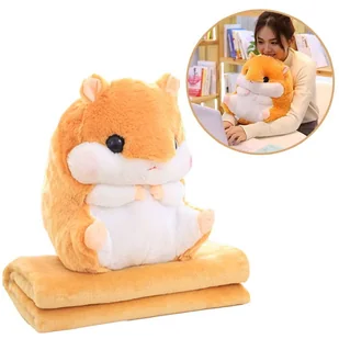 MASKOTKA PRZYTULANKA PODUSZKA CHOMIK Z KOCYKIEM KOC 100X160CM BEŻOWA - Maskotki i pluszaki MASKOTKA PRZYTULANKA PODUSZKA CHOMIK Z KOCYKIEM KOC 100X160CM BEŻOWA - Maskotki i pluszaki - miniaturka - grafika 1