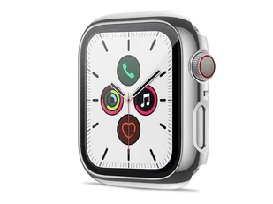 Etui obudowa Alogy 2w1 nakładka ze szkłem do Apple Watch 4/5/6/SE 44mm Srebrna - Akcesoria do smartwatchy - miniaturka - grafika 1