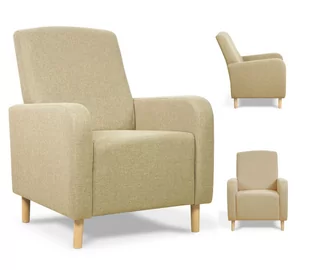 Wygodny fotel RIO nowoczesny design beżowy - Fotele - miniaturka - grafika 1