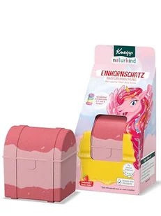 Kneipp naturkind kąpiel niespodzianka z jednorożcem – musująca kula do kąpieli dla dzieci z niespodzianką – zabawa w kąpieli, jednorożec, niespodzianka do kąpieli, skrzynia skarbów z mydłem do - Kosmetyki kąpielowe dla dzieci - miniaturka - grafika 1