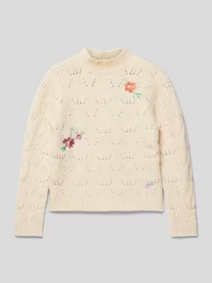 Swetry dla dziewczynek - Sweter z dzianiny ze stójką - grafika 1