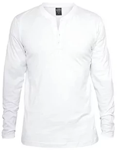 Urban Classics Męska bluza Basic Henley L/S Tee, biały (White 220), XL - Bluzy męskie - miniaturka - grafika 1