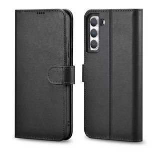 ICARER Etui Haitang Leather Wallet Case do Samsung Galaxy S22 czarny - Etui i futerały do telefonów - miniaturka - grafika 1