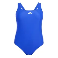 Stroje kąpielowe - adidas Damski strój kąpielowy z 3 paskami w kształcie litery C (duży rozmiar) XL, Półprzezroczysty niebieski/fioletowy odcień, XL More - miniaturka - grafika 1