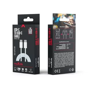 Maxlife Kabel MXUC-06 USB-C - USB-C 1,0 m 20W niebieski nylonowy - Kable USB - miniaturka - grafika 1