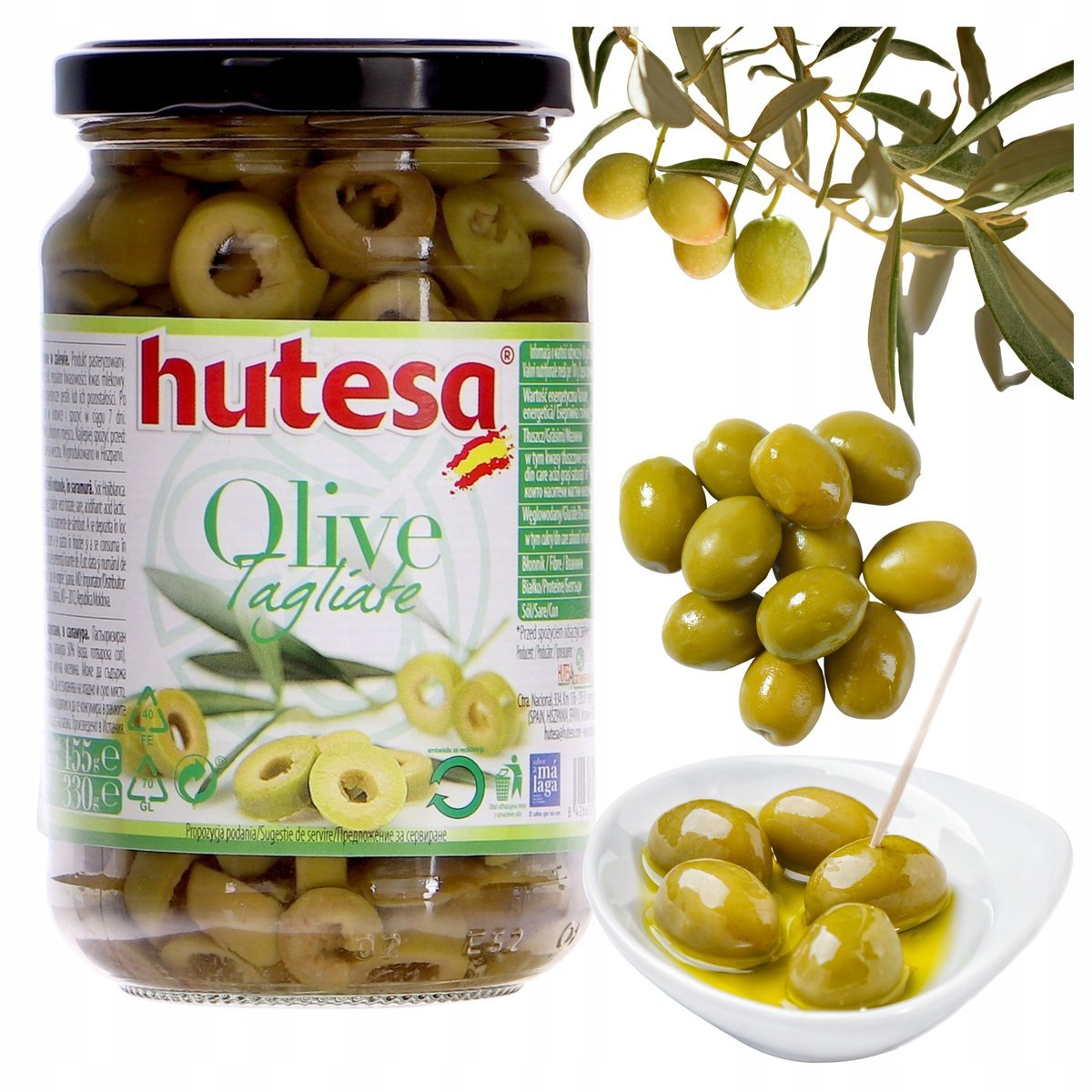 Oliwki Zielone Krojone Hutesa Poczuj Smak Hiszpani W Twojej Kuchni 330g