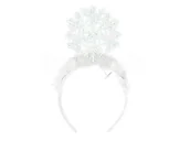 Dodatki do strojów karnawałowych - OPASKA ŚNIEŻYNKA BIAŁA - miniaturka - grafika 1
