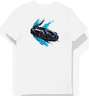 Koszulki męskie - Koszulka męska biała T-shirt z motywem sportowego samochodu Bugatti L - miniaturka - grafika 1