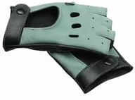 Rękawiczki - Miętowe rękawiczki bez palców, całuski welurowo-licowe - miniaturka - grafika 1