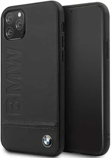 BMW Signature Logo Imprint Skórzane etui iPhone 11 Pro (czarny) BMHCN58LLSB - Etui i futerały do telefonów - miniaturka - grafika 1
