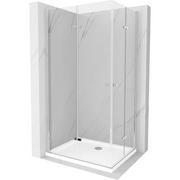 Kabiny prysznicowe - Mexen Lima Duo kabina prysznicowa składana 90x80 cm, transparent, chrom + brodzik Flat - miniaturka - grafika 1