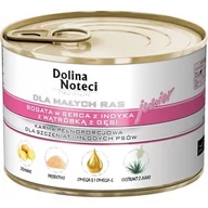 Mokra karma dla psów - Dolina Noteci PREMIUM dla psów małych ras JUNIOR bogata w serca z indyka z wątróbką z gęsi 12x185 g - miniaturka - grafika 1