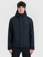 Kurtki i kamizelki sportowe męskie - 4F Kurtka trekkingowa membrana 10000 męska - czarna 3XL - miniaturka - grafika 1