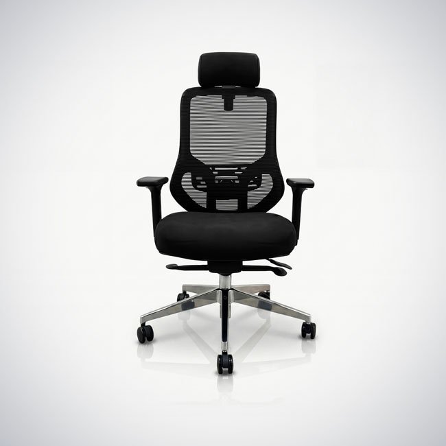 Jan Nowak Krzesło biurowe Ergonomiczny fotel biurowy z siatką czarny AXIS