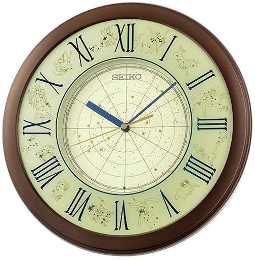 Seiko Zegar ścienny SEIKO QHA013B 33 cm znaki zodiaku podświetlany .