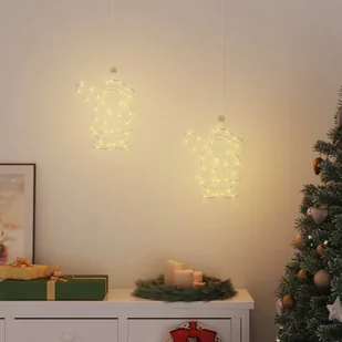 vidaXL Lampki choinkowe sylwetka Ojca Św. 2 szt. 35 LED - Oświetlenie świąteczne - miniaturka - grafika 1