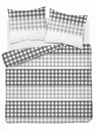 Detexpol Pościel satynowa 220x200 szara kratka 4914 A Home Satin 80 - Pościel Detexpol Pościel satynowa 220x200 szara kratka 4914 A Home Satin 80 - Pościel - miniaturka - grafika 1