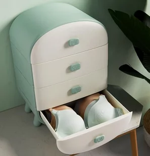 Szafeczka z szufladami na bieliznę- zielona, 4 szuflady - Szafki nocne - miniaturka - grafika 1