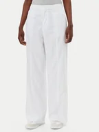 Spodnie damskie - Calvin Klein Jeans Spodnie materiałowe J20J225340 Biały Relaxed Fit - miniaturka - grafika 1