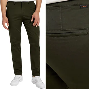 Lee SLIM CHINO Olive Night DOPASOWANE ZIELONE ZWĘŻANE CHINOSY W29 L32 - Spodnie męskie - miniaturka - grafika 1
