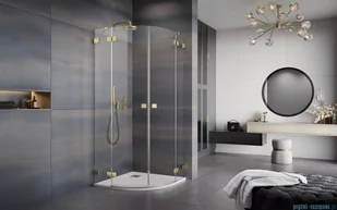 Radaway Essenza Pro Brushed Gold Pdd kabina 90x90 cm szczotkowane złoto 10095090-99-01L/10095090-99-01R - Kabiny prysznicowe - miniaturka - grafika 3