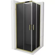 Kabiny prysznicowe - Mexen Rio kabina prysznicowa kwadratowa 80x80 cm, grafit, złota - miniaturka - grafika 1