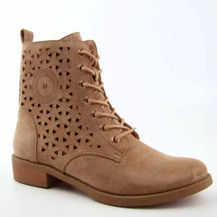 JEZZI ASA62-116 Botki damskie ażurowe płaski obcas zamszowe - Botki damskie JEZZI ASA62-116 Botki damskie ażurowe płaski obcas zamszowe - Botki damskie - miniaturka - grafika 1