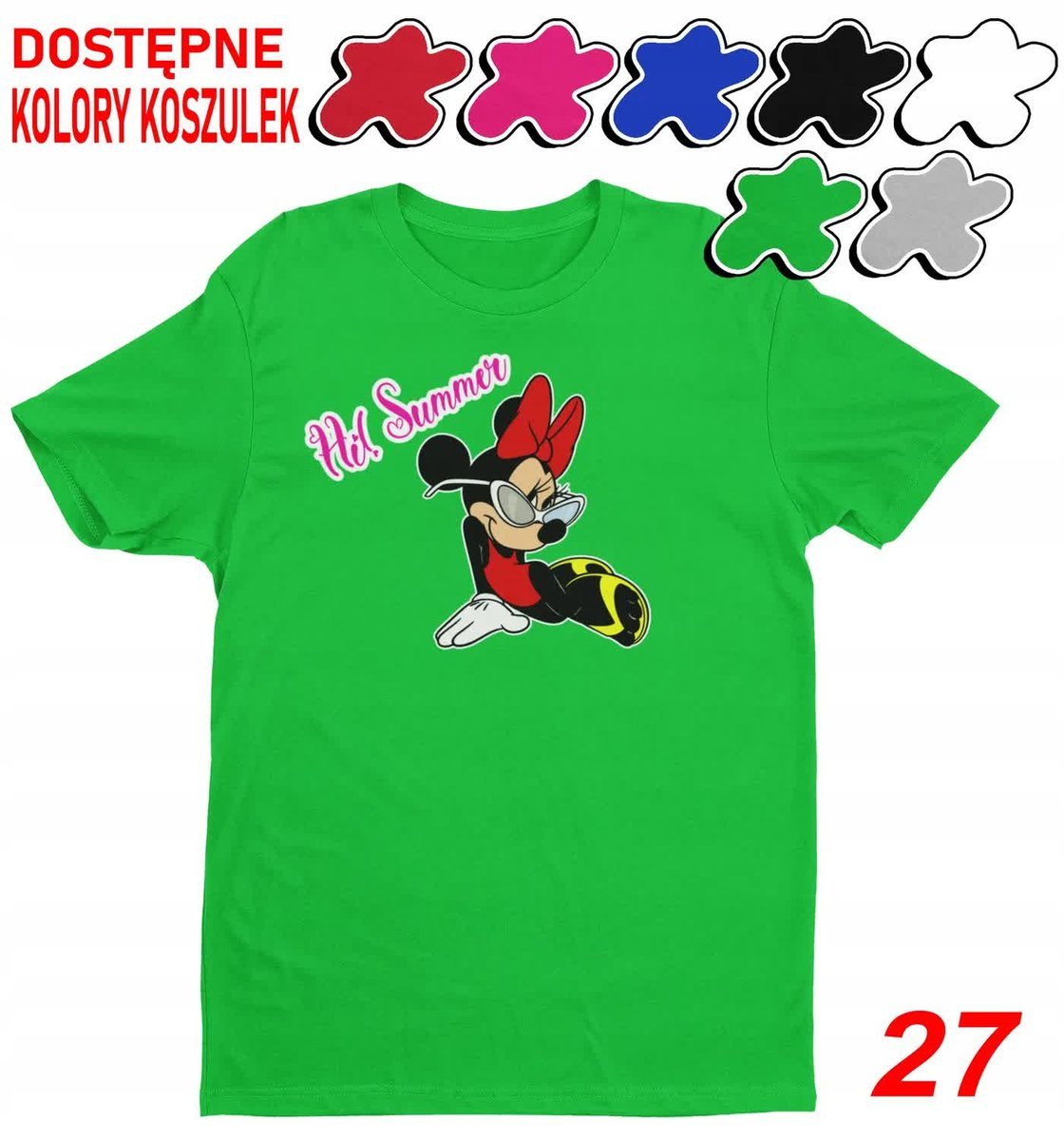 Dziecięca Koszulka Z Nadrukiem Duży Wybór Myszka Miki Różne -M 134-140