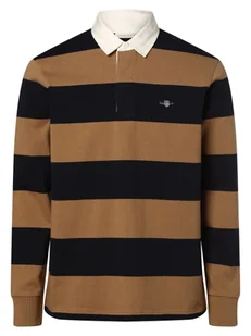 Gant - Męska koszulka polo, beżowy|niebieski|brązowy - Bluzy męskie - miniaturka - grafika 1