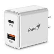 Ładowarki do telefonów - Genius Zasilacz / sieciowy adapter 20W, 2-portowy, USB-C, USB-A, PD-20AC - miniaturka - grafika 1