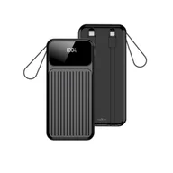 Powerbanki - Maxlife Power Bank Z Wbudowanymi Kablami Mxpb-06 Pd Qc 22,5W 10000 Mah Czarny - miniaturka - grafika 1