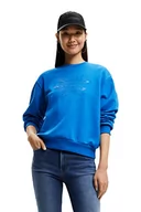 Swetry damskie - Desigual Sweter damski, niebieski, L - miniaturka - grafika 1