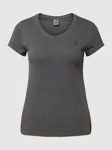 T-shirt z dekoltem w serek - Koszulki i topy damskie - miniaturka - grafika 1