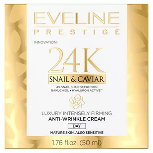 Eveline 24K Snail & Caviar Luksusowy Intensywnie Ujędrniający Krem przeciwzmarszczkowy na dzień 50ml 133132 - Kremy do twarzy - miniaturka - grafika 1
