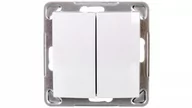 Wyłączniki światła i elektryczne - LEDart schodowy + 1-biegunowy Ospel Impresja ŁP-9Y/m/00, bez ramki, kolor biały - miniaturka - grafika 1